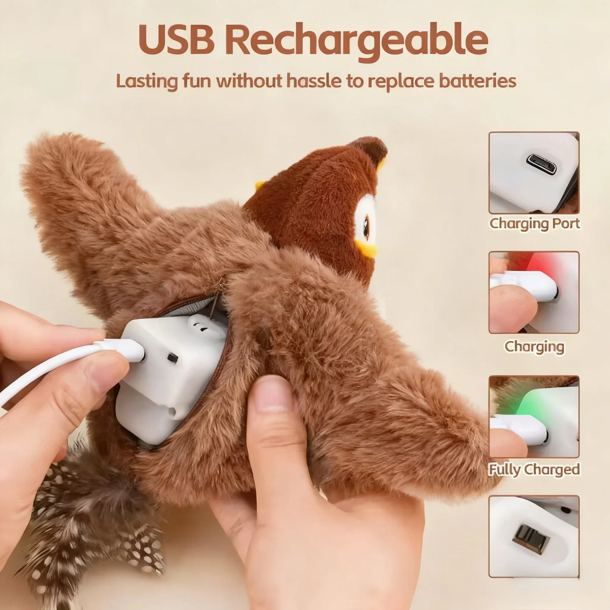 Rechargeable Chirping Bird Cat Toy