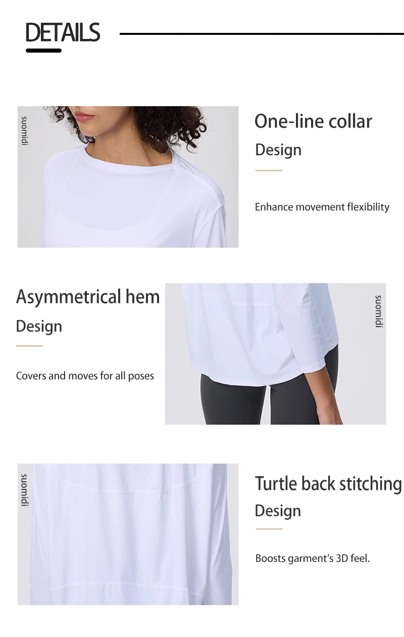 Yoga Long Sleeve Workout Top Running Clothes Physical Shirts & Blouses Top Fitness Loose T-shirt Clothing Sportswear Woman Gym