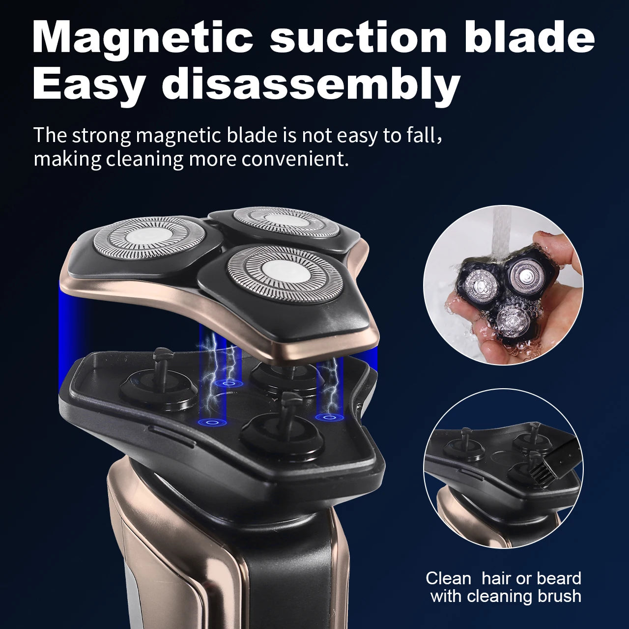 Electric Shaver for Men New 3-Blade Portable Professional Home Use Shaving Razor with Ergonomic Handle Ultra-Smooth Performance
