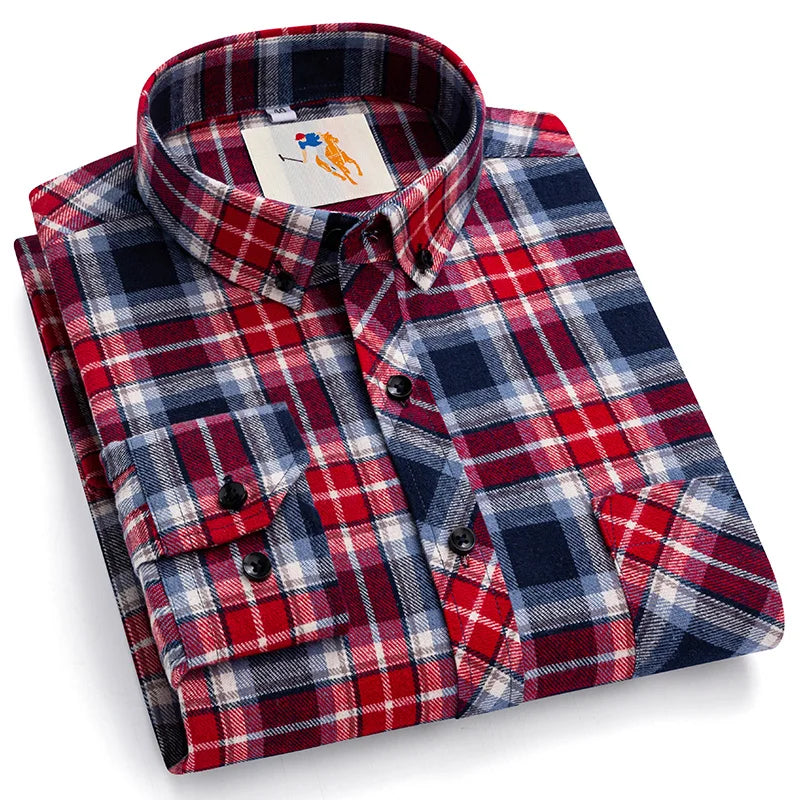 Classic Cotton Plaid Casual Shirt