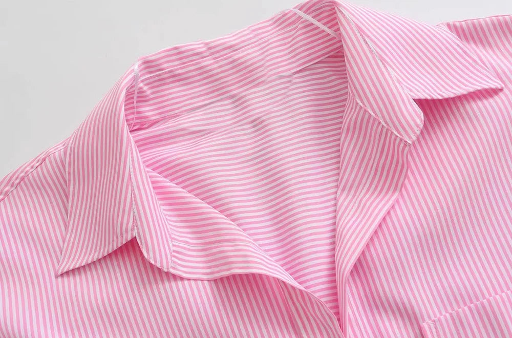 Striped Loose Casual Shirt Women