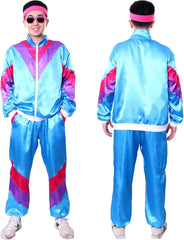 Tracksuit Costumes for Men 90s Hip Hop Shell Suit Costume Mens 80s Retro Tracksuit Jacket Disco Costume Windbreaker and Pants