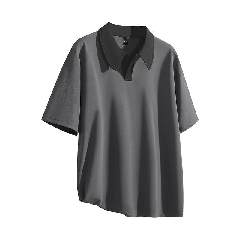 Oversized Contrast Summer Polo Shirt