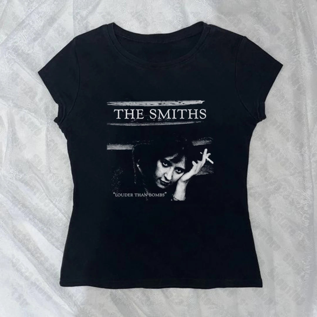 Summer Fashion Y2k Emo Girl Punk Graphics Slim T-shirts 90s Vintage Gothic Women T-shirts Y2k Style Cool Printing Women T-shirts