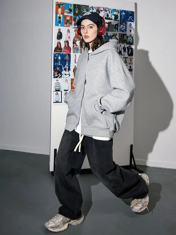 Warm Hooded Double Zip Jacket