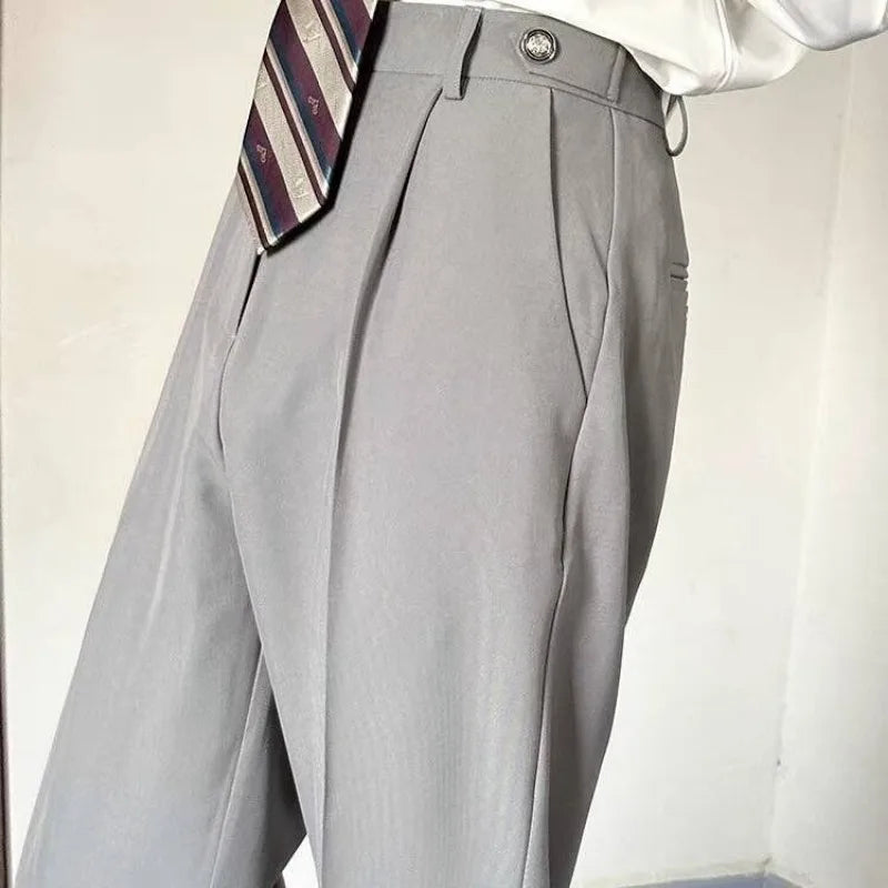 Classic White Wide-Leg Dress Pants