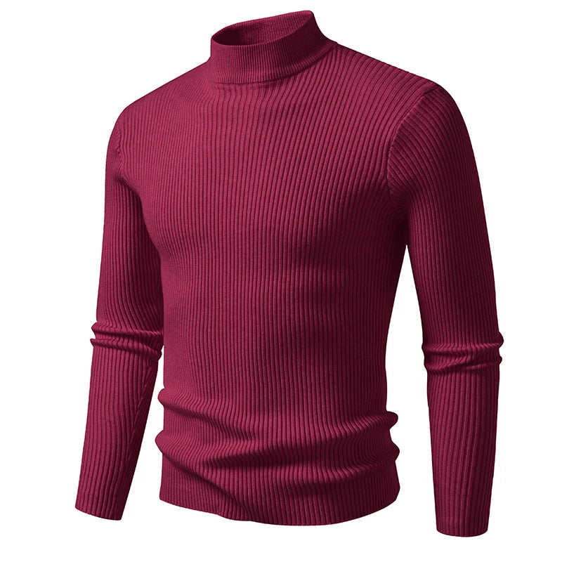Striped Mock Neck Pullover