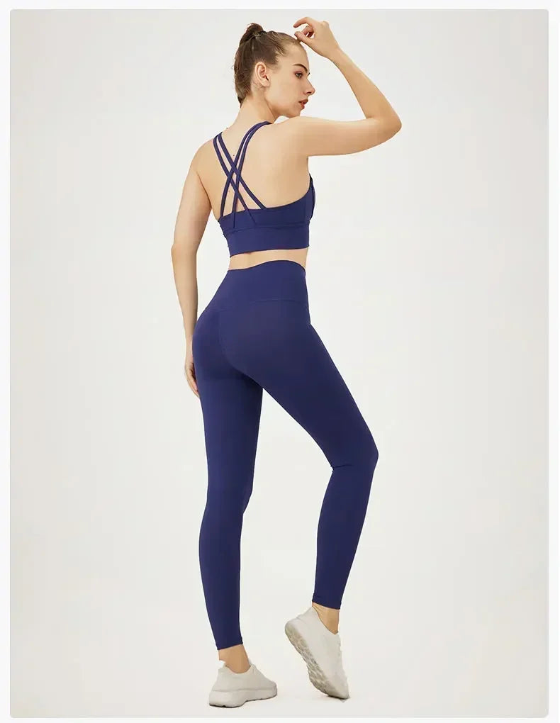 Women's Yoga Set Workout Set 2 Piece High Waist Yoga Leggings Sports Bra Gym Suit Activewear Sports Fitness Set Sports Suit
