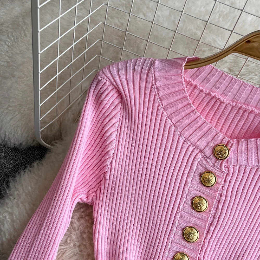 Elegant Rib Knit Pencil Dress