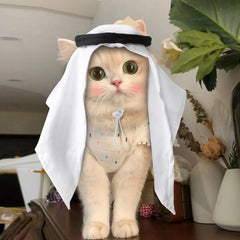Pet Headscarf Fun Costume for Party Role Play Gathering Photo Cute Hat Pet Accessories for Small Cats Dogs Decoration Cat Hat