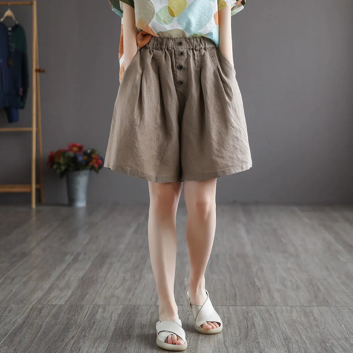 High Waist A Line Summer Shorts