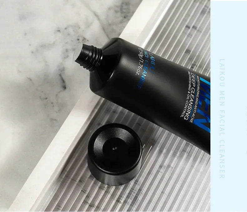 LAIKOU Men Face Cleanser 50g Deep Cleansing Oil Control Anti Acne Refreshing Moisturizing Facial Wash For Men Skin Care