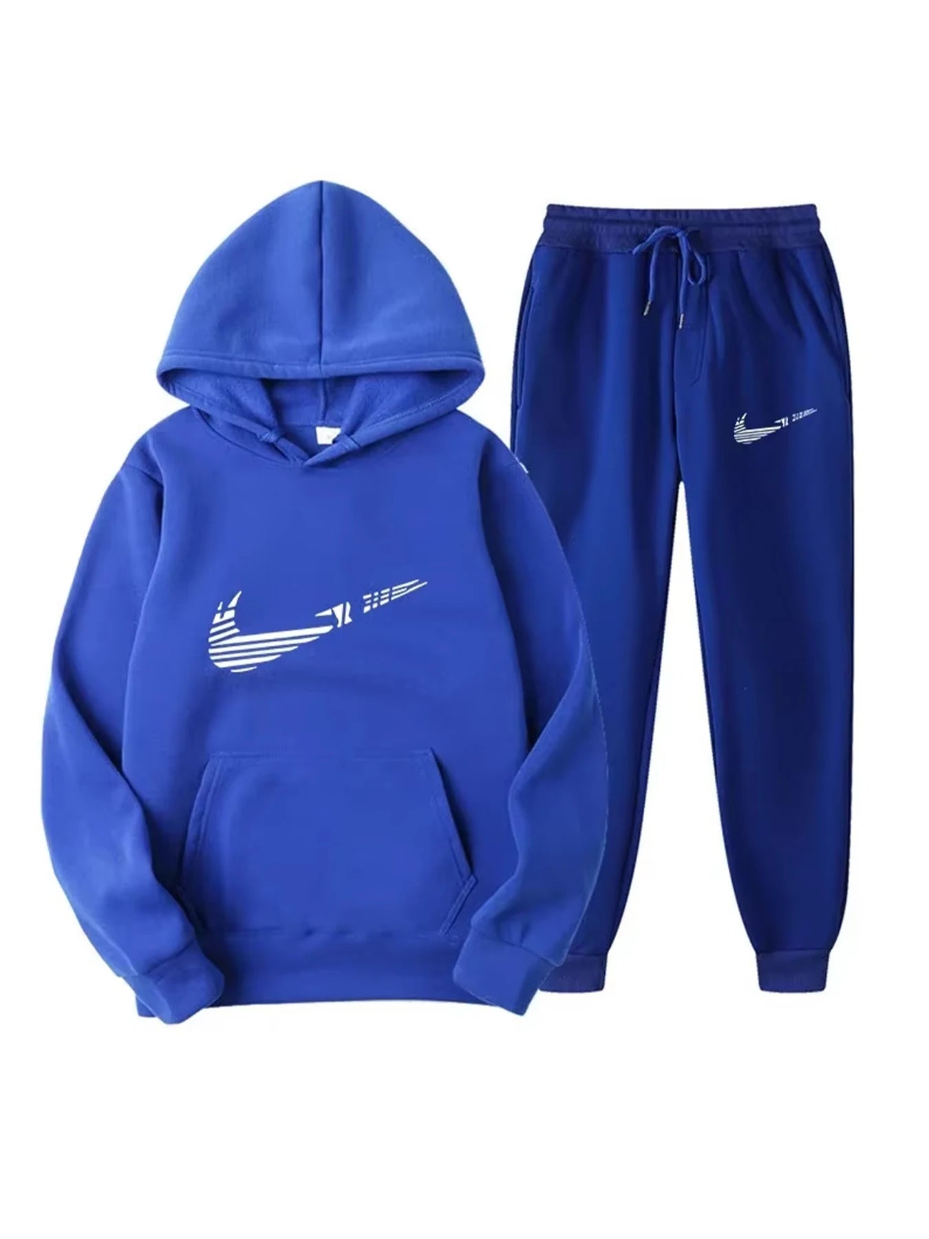 Men Tracksuit 2 Pieces Sets Hooded Sweatshirt +Drawstring Pants Male Hoodies Running Sportswear Men Women Autumn Sportwear
