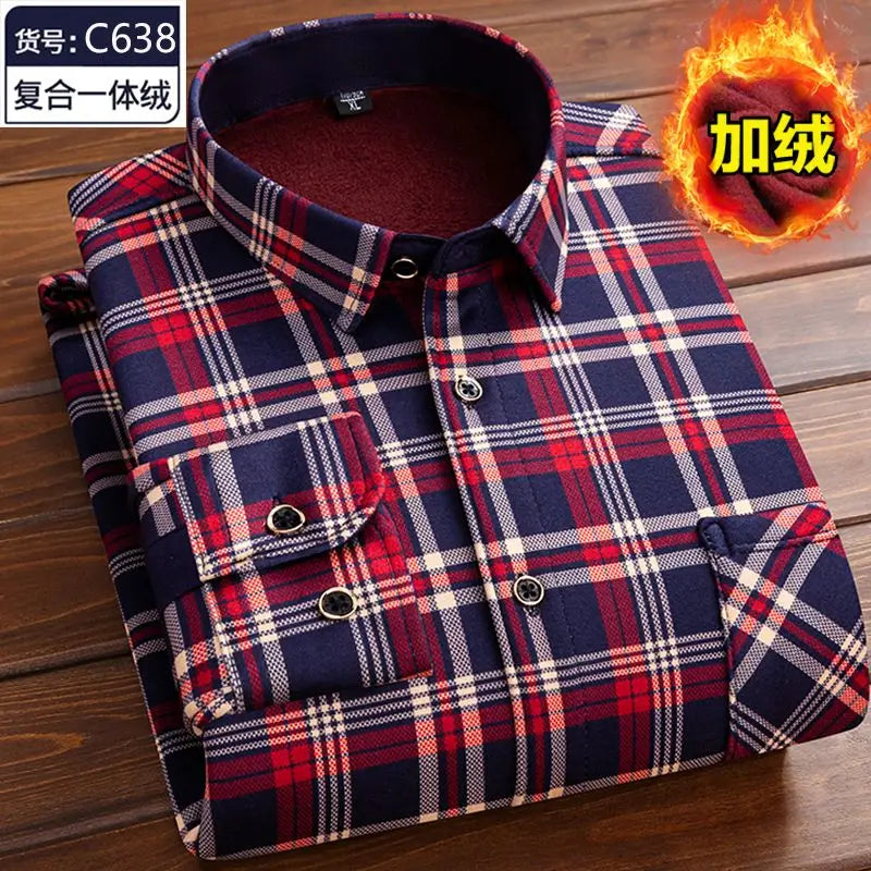 Fleece Plaid Thermal Shirt Jacket