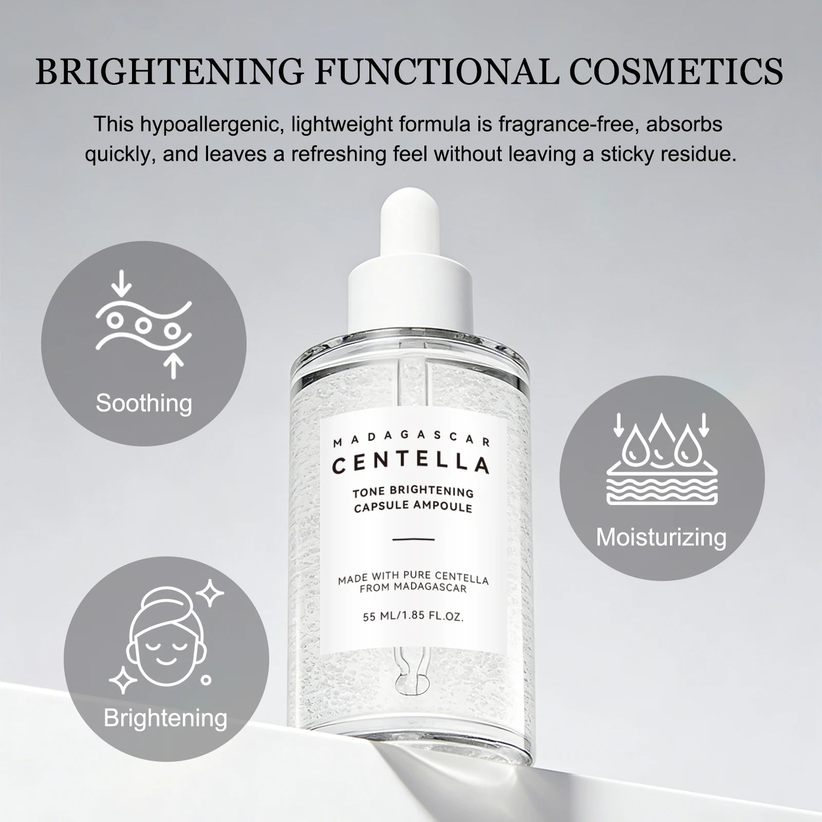 Centella Asiatica Tea Essence 55ml Soothing Skin Relief Hydrating Face Serum Calming Moisture Pores Face Care Essence