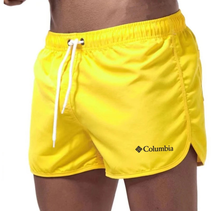 Summer Men'S Swim Shorts Trunks Quick Dry Board Bathing Suit Breathable Drawstring With Pockets For Surfing Beach