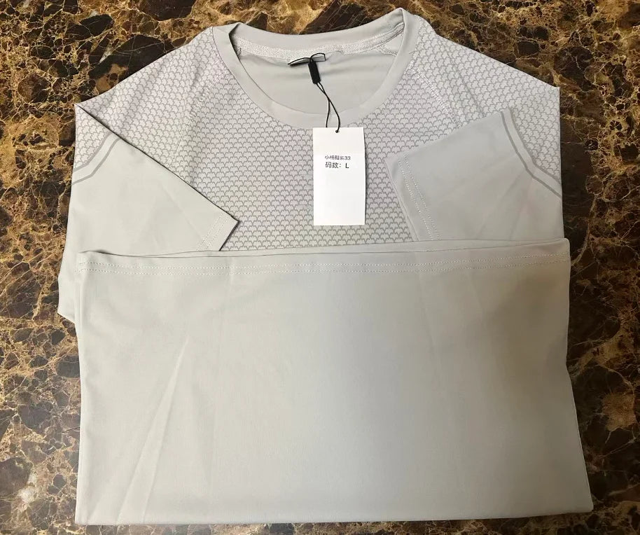 Men's Gym T-Shirt Workout & Training Fitness Short Sleeve Slim Fit O-Neck Athletic Baselayer Tees Tops Sport Clothing