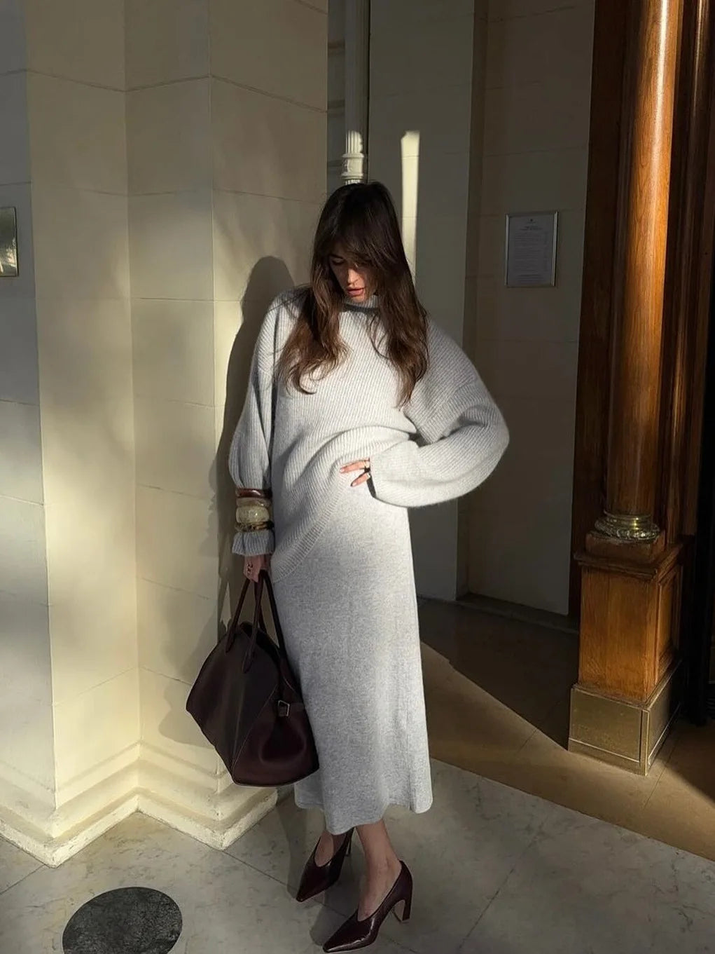 TOSSY High-Neck Knit Pullover