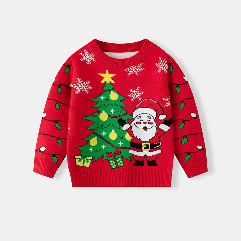 Winter Cartoon Knit Kids Pullover Sweater