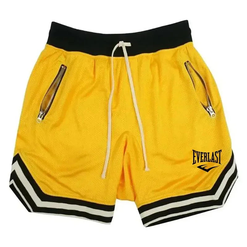 2026 EVERLAST Fitness Sports Basketball Shorts Men's Summer Casual Loose Breathable Mesh Shorts Fashion Hip Hop Sweatpants