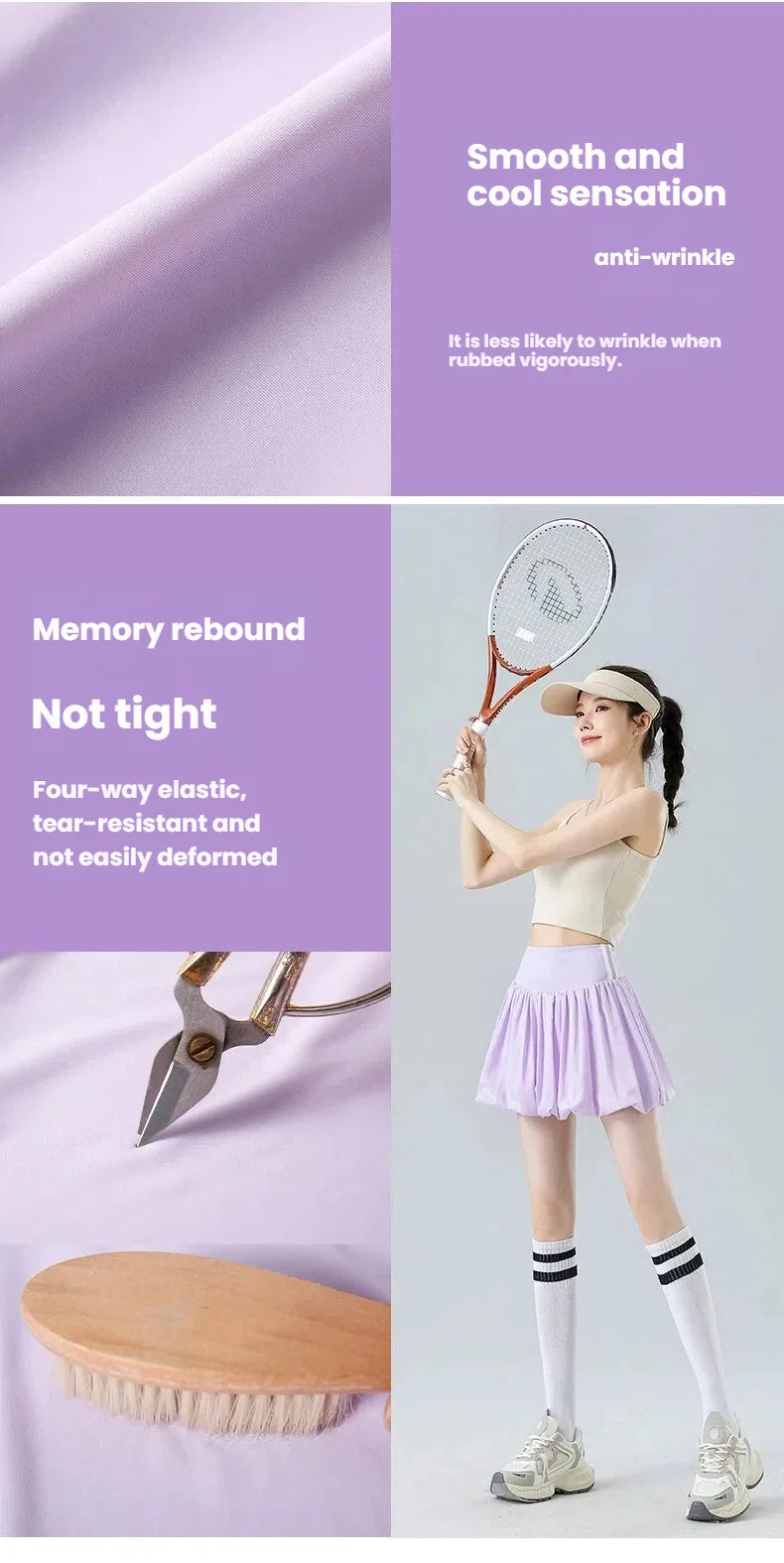 Women‘s Tennis Skirt Summer  High Waist Flared Golf Skirt with Built-in Shorts 2 in 1 Athletic Quick Dry Shorts Skirt Pickleball