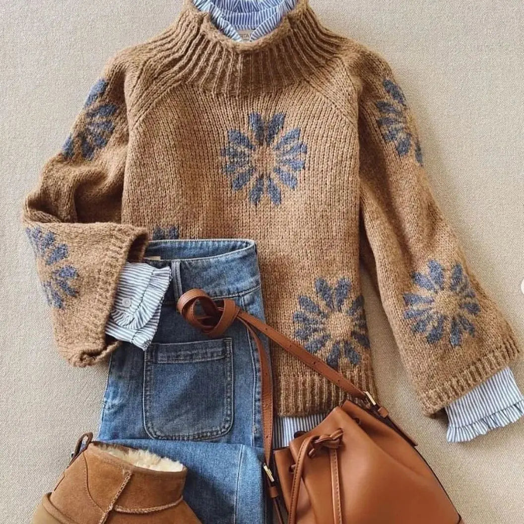 Festive Printed Winter Knit Sweater