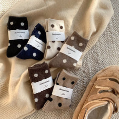 Polka Velvet Winter Socks