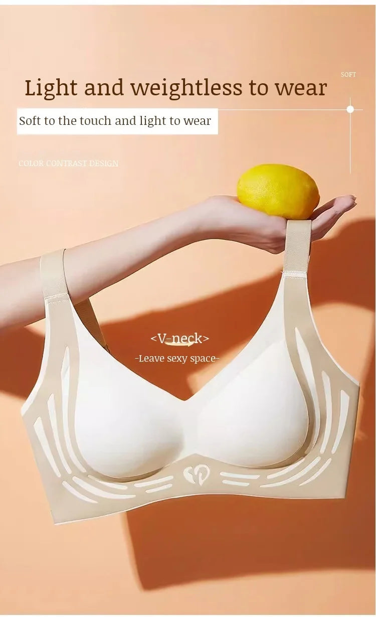 Women's Sports Bra AntiSagging Adjustable Small Breasts Love Heart Color Collision  Seamless High Elasticity Lift Shapewear