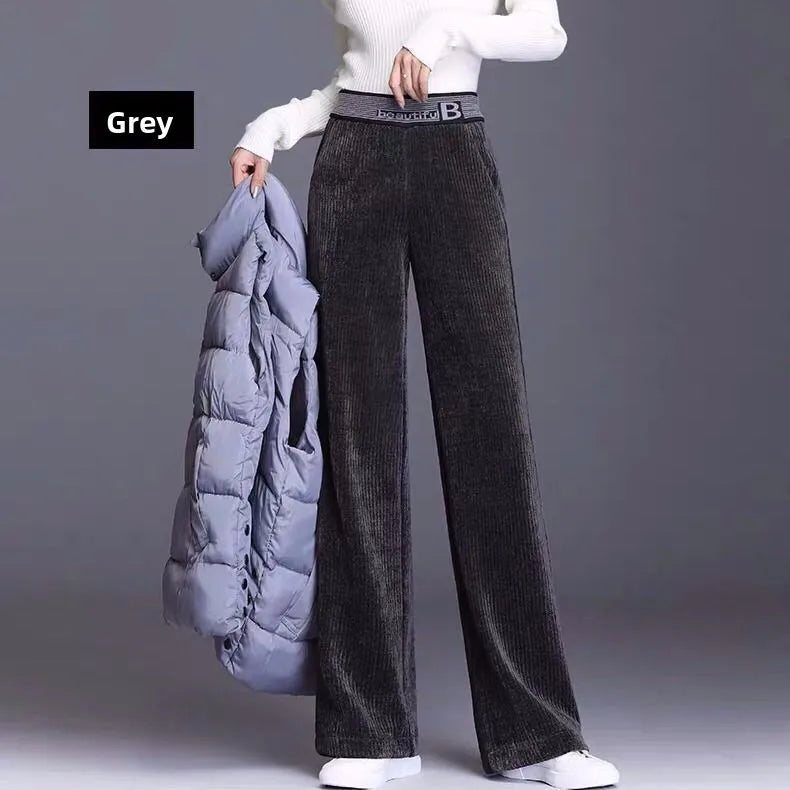 Relaxed Corduroy Wide Leg Pants