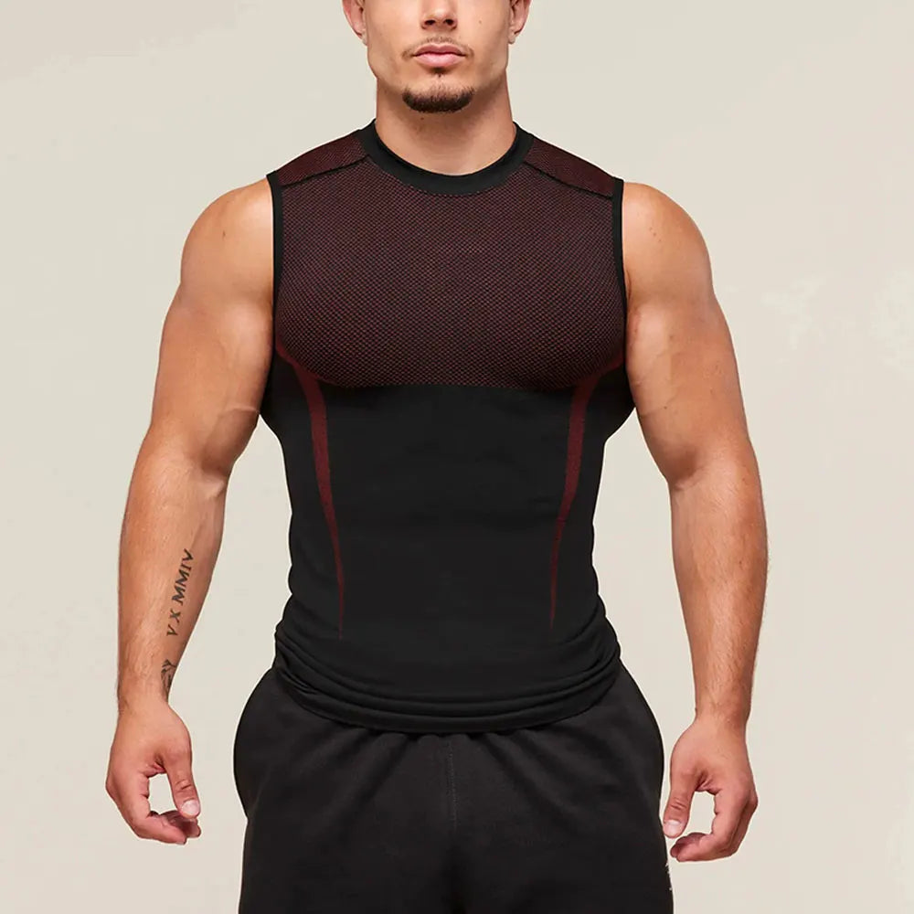 Men's Quick Dry Sport Vest Summer Training Tanktop Sleeveless Gym Workout Fitness Tops Running Tee for Active Men