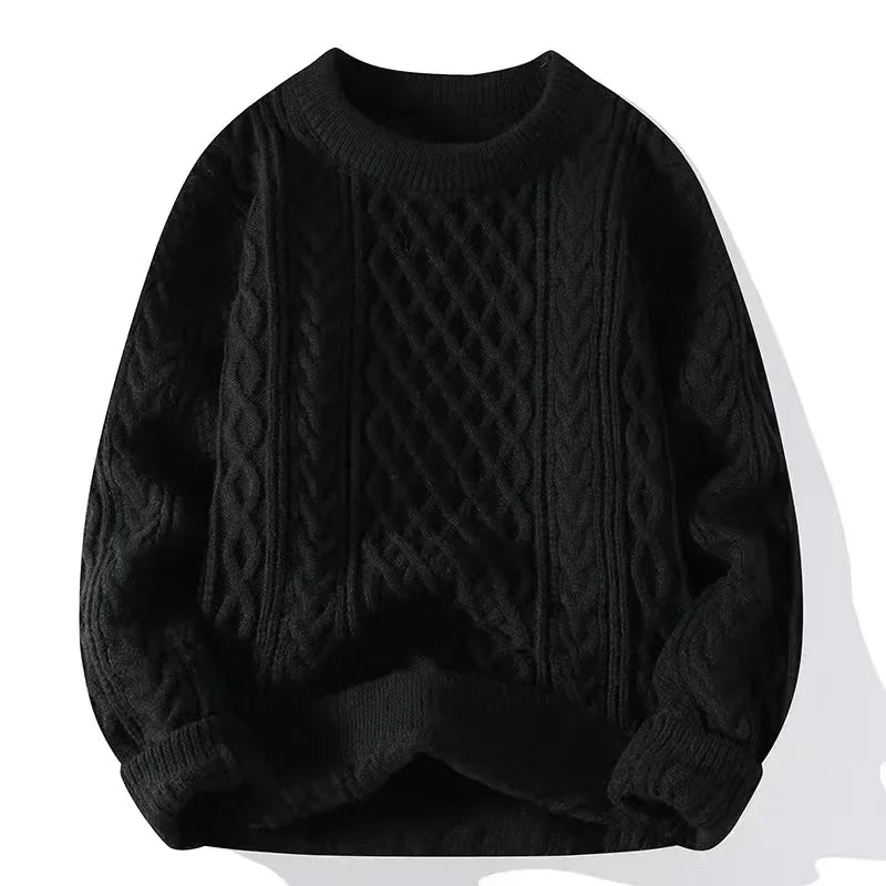 2024 Autumn Winter Men's Sweater Japan Fashion Men Clothing Striped Sweater Men Casual Streetwear Pullover O-Neck Sweaters Men