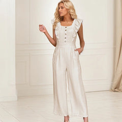Flying Sleeve High Waist Jumpsuit