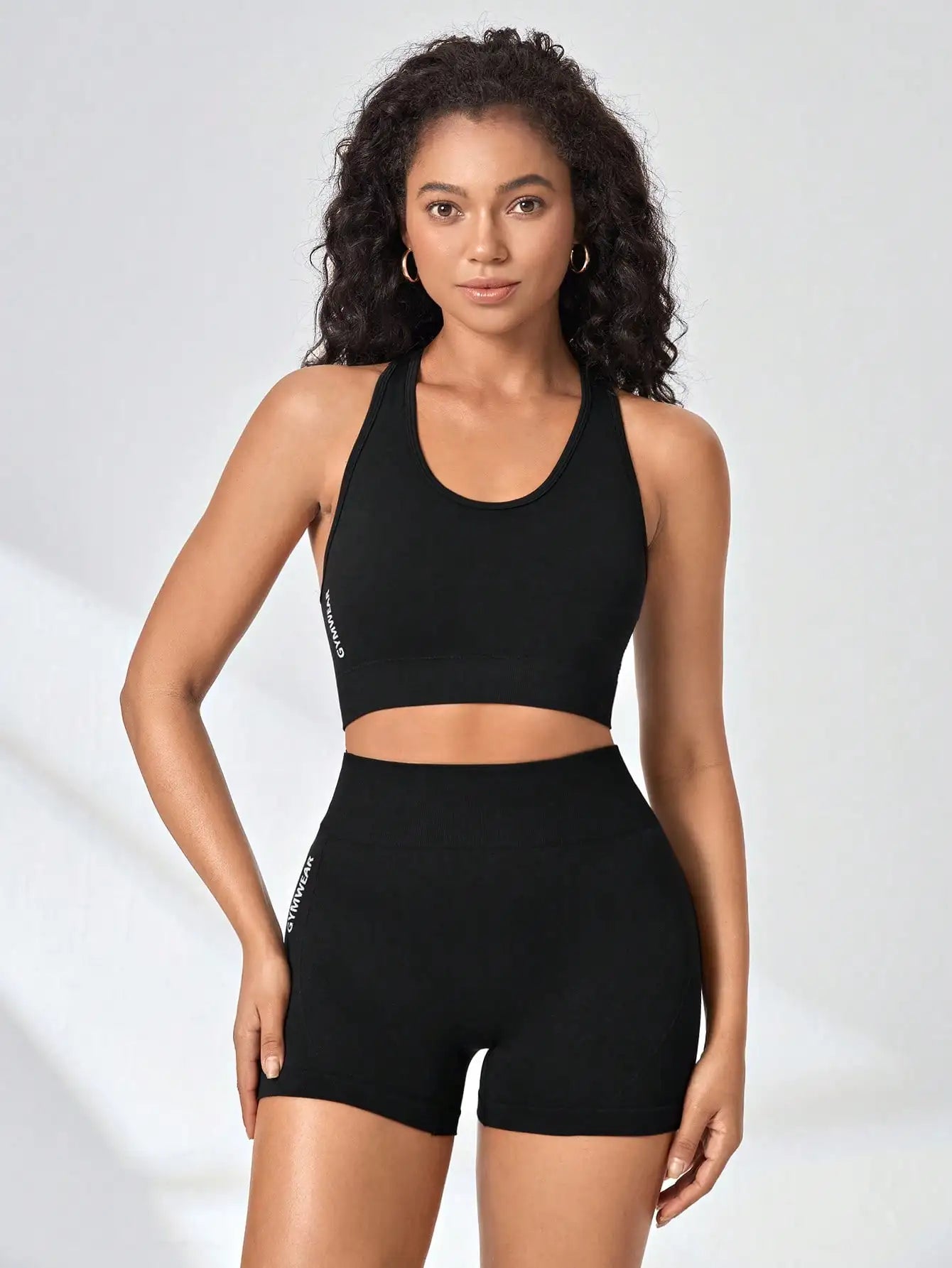 Women Yoga Set Bra Shorts Set Seamless Fitness Tracksuit Gym Running Shorts Sports Set Workout Shockproof Vest Outfit