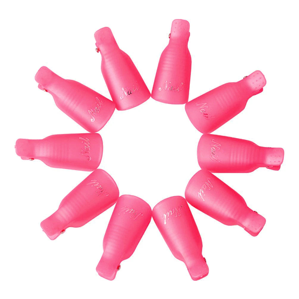 LULAA 10Pcs/16Pcs Plastic Nail Art Soak Off Cap Clip UV Gel Polish Remover Wrap Tool for Fingernail Removal Soak Off Clips