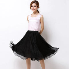 Silk Pleated High Waist Midi