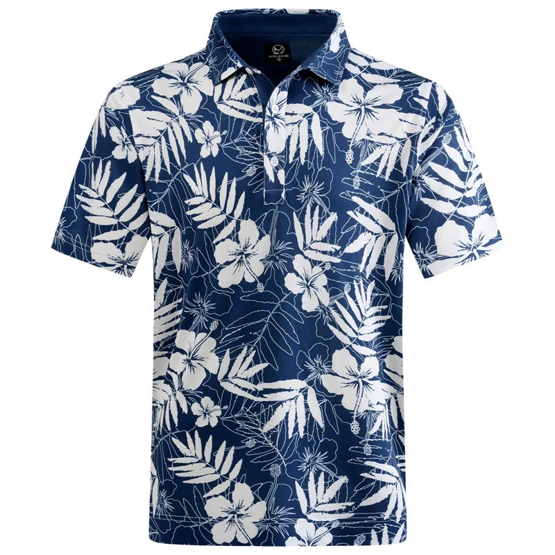 Hawaiian Print Streetwear Polo Shirt