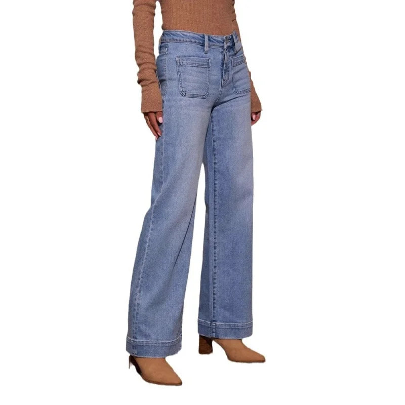 High Waist Retro Straight Jeans