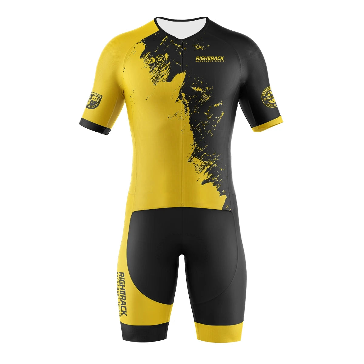 RIGHTTRACK Trisuit Men's Summer Triathlon Race Short Sleeve Skinsuit Clothing Swimming Cycling Running Custom Apparel