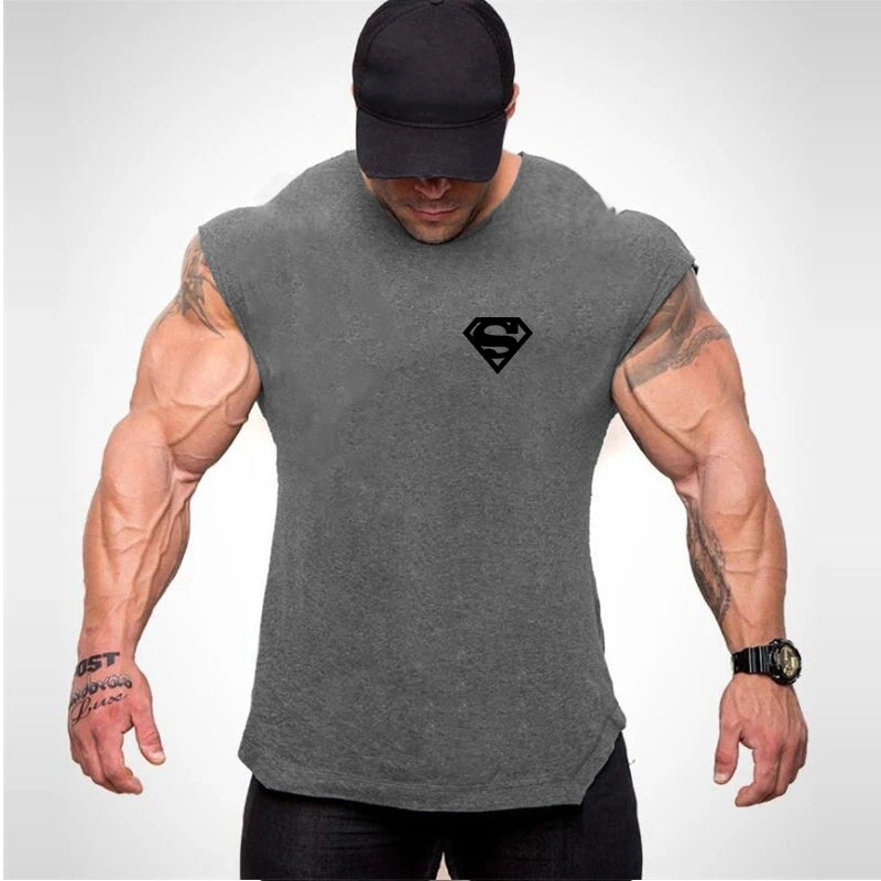 Mens Tank Tops Shirt Gym Tank Top Fitness Clothing Vest Sleeveless Cotton Man Canotte Bodybuilding Ropa Hombre Man Clothes Wear