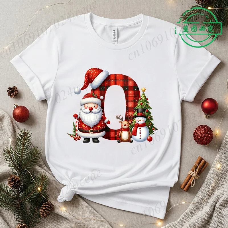 Festive Alphabet Holiday Casual Tee