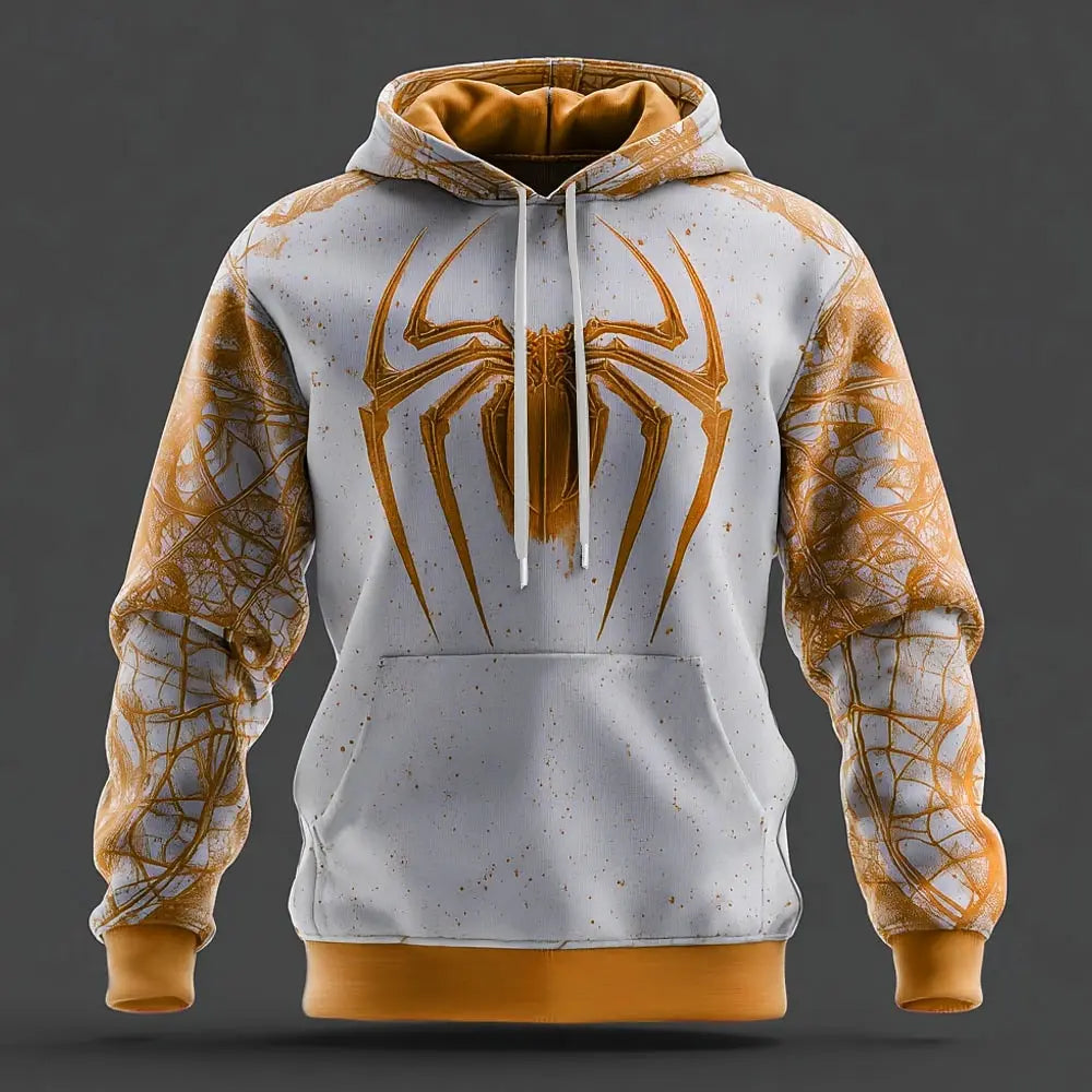 Men Hoodie Fashion Refined Design Daily All Match Print Long Sleeve Top For Male Daily Outdoor Walk Daily Wear Tops