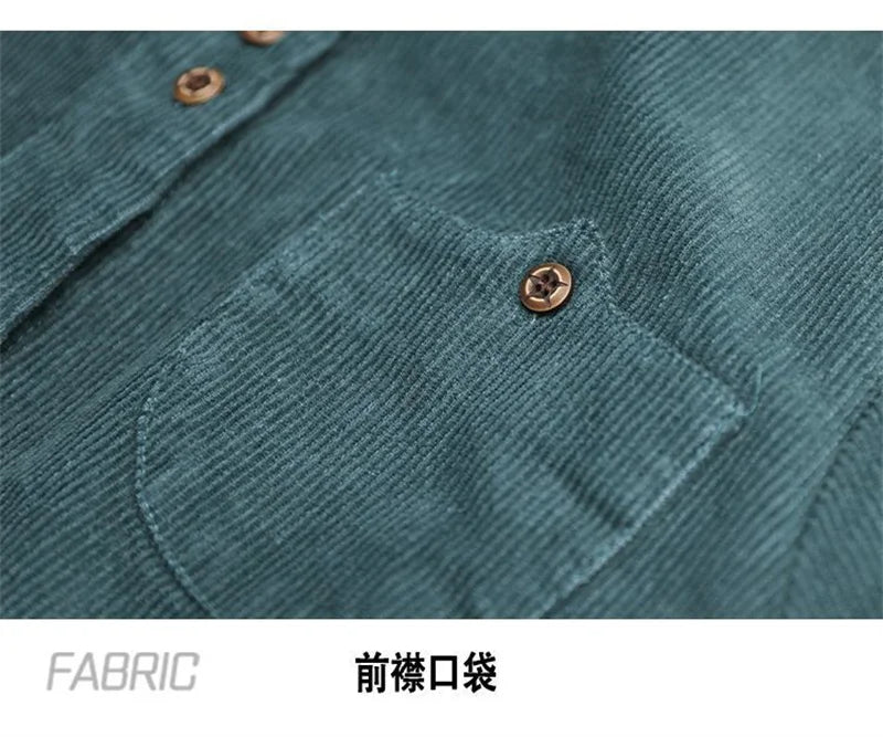 Casual White Corduroy Button Jacket