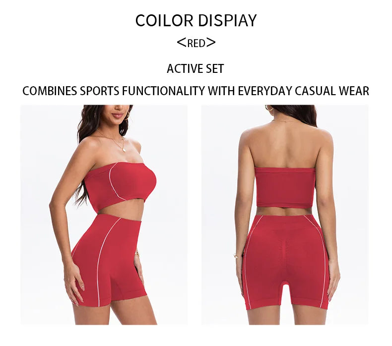 Women's Side Line Contrast Yoga Set Flat Seam Moisture Wicking Anti Rubbing Outdoor Workout Daily Trendy Fitness Two Piece Suit