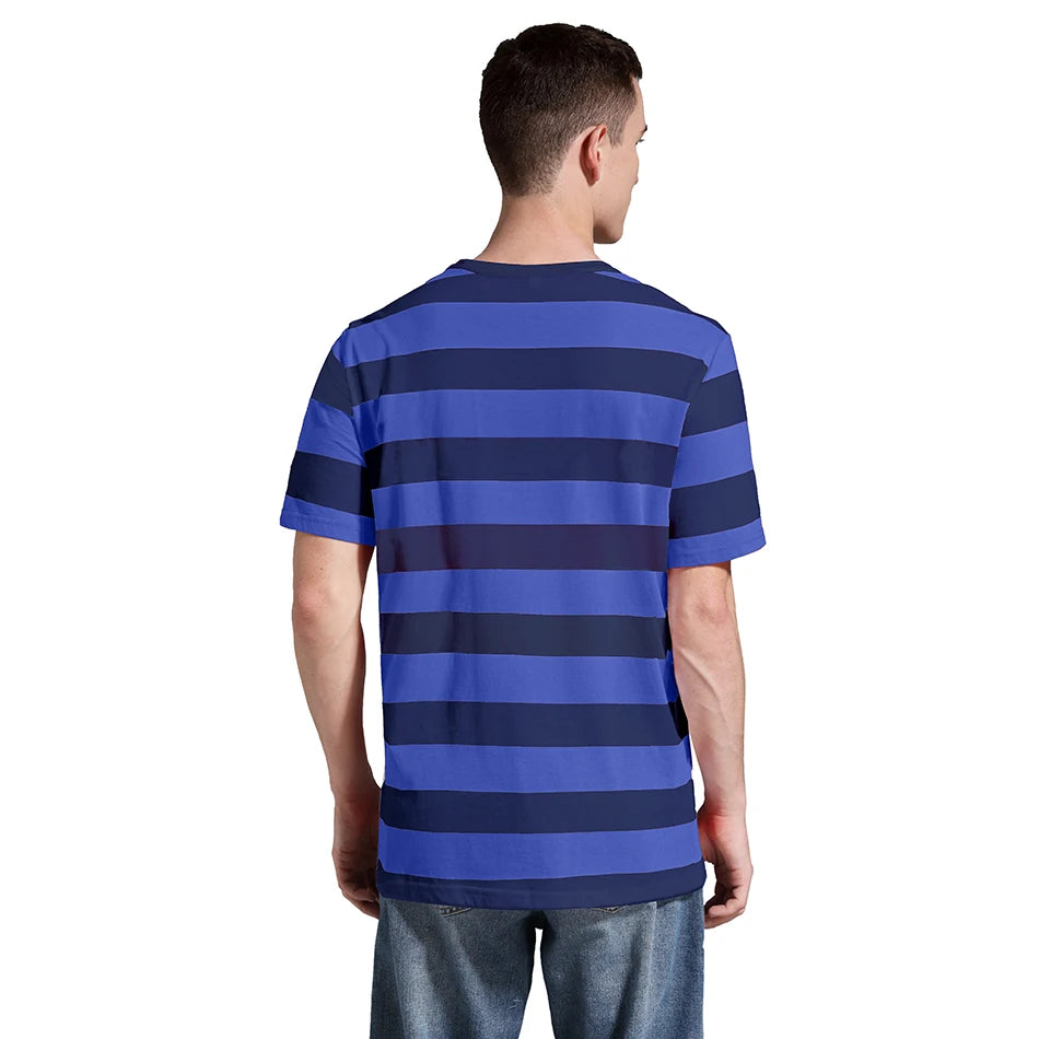 Men Striped T-Shirt Stripes Top Tees Male Fashion Short Sleeve Shirts Costume Cosplay Party Blue Red White Black Yellow T Shirt