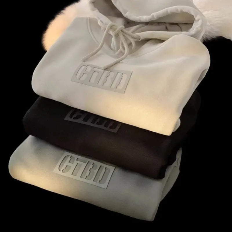 Loose Fit Letter Print Hoodie