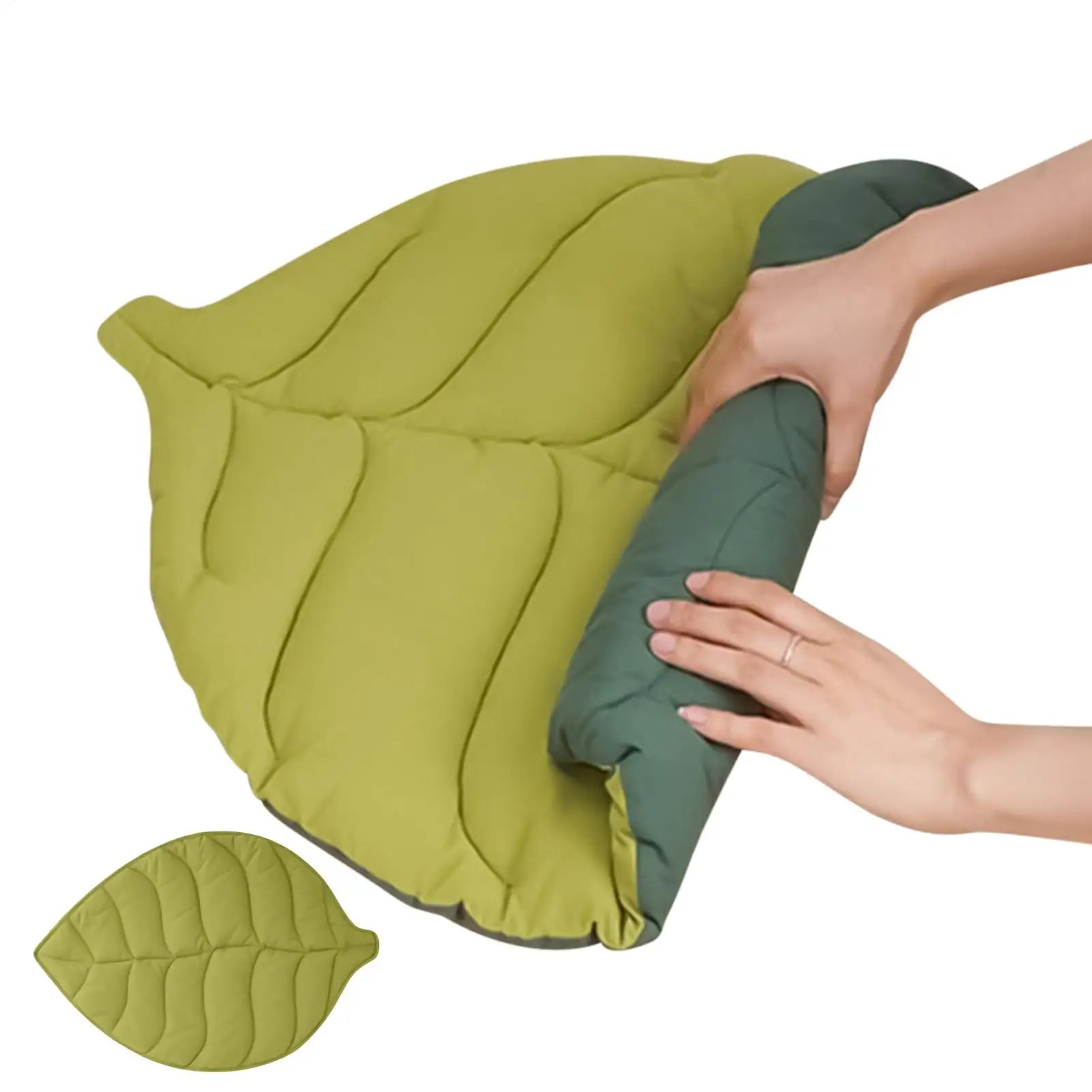 Leaves Shaped Pet Bed Reversible Soft Washable Non Slip Cushion For Cats Dogs Indoor Travel Camping Comfortable Cozy Cooling Mat
