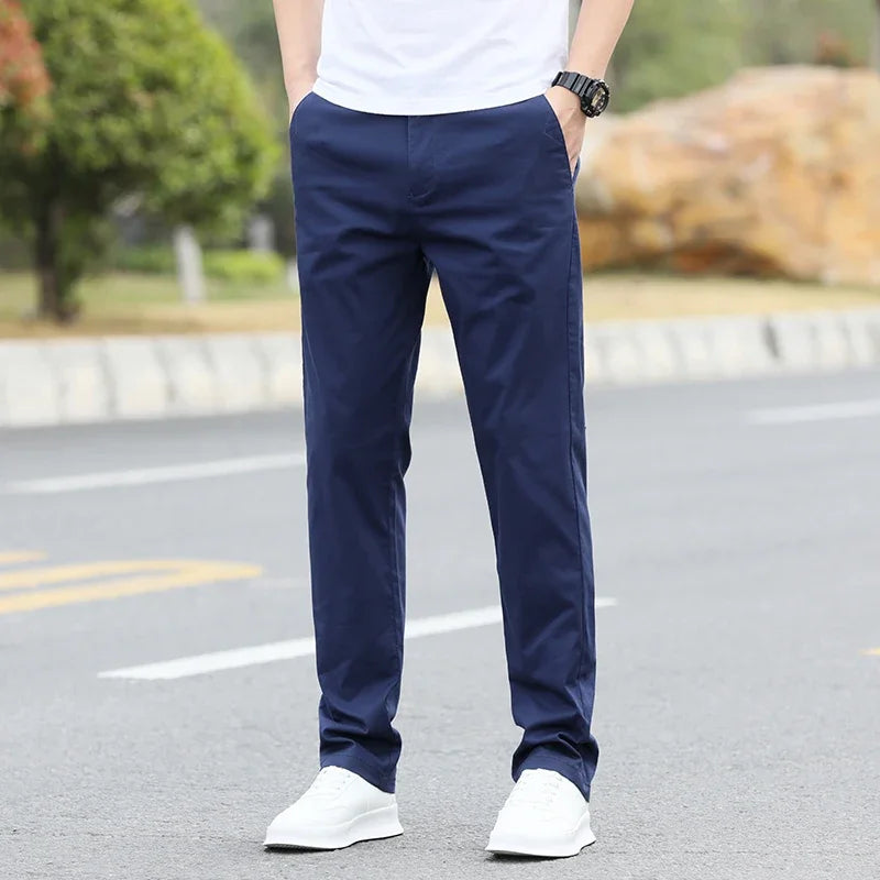 Men's High-Quality Chinos -Cotton Casual Trousers - Breathable Straight Pants (Sizes W28-w40)