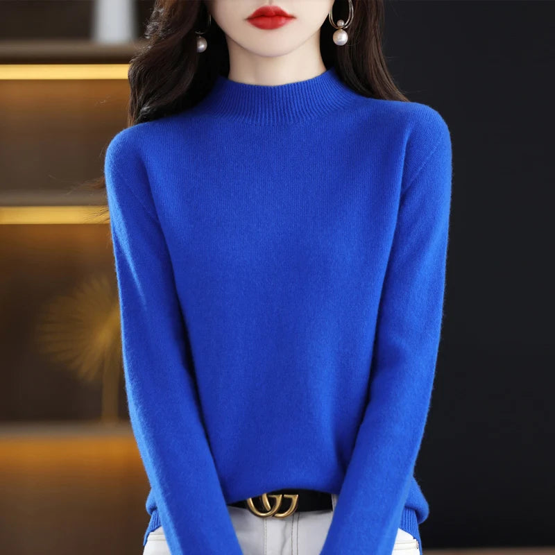 Merino Wool Mock Neck Pullover