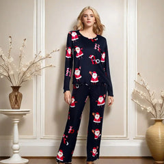 Santa Print Winter Pajama Set
