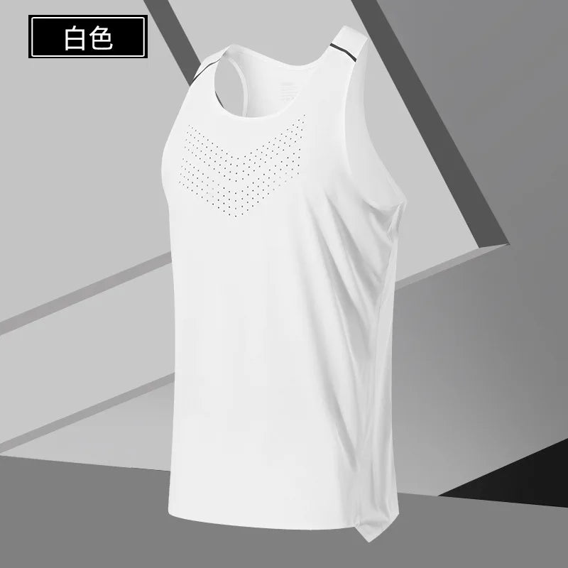 Men's Fitness Tank Top Summer Gym Clothing Bodybuilding Muscle Vest Sleeveless Shirt O Neck Breathable Quick Dry Workout Tops